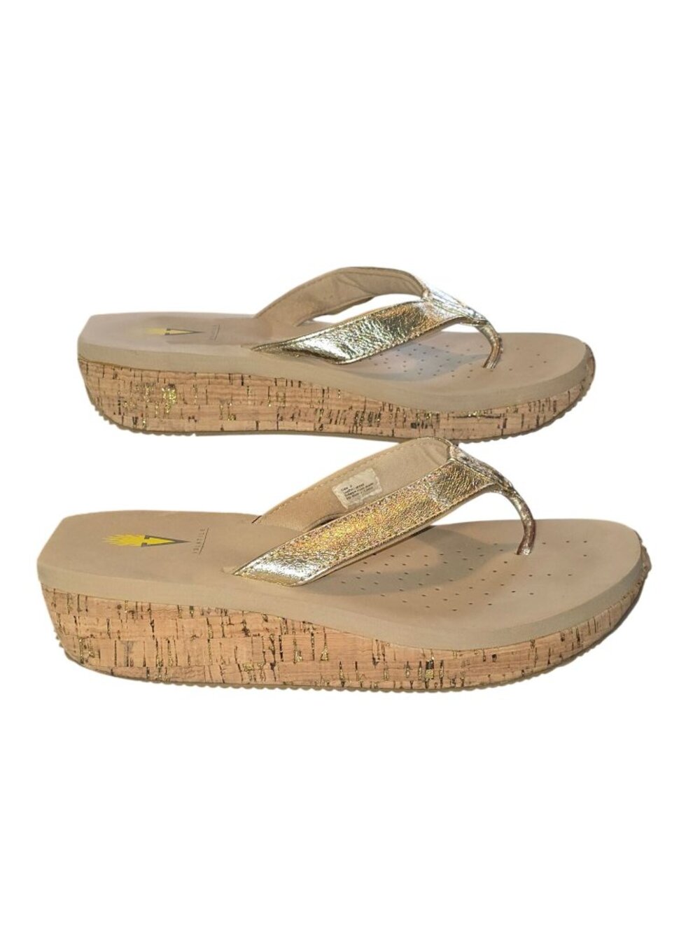 Volatile Neville Women's Gold Wedge Cork Sandals Size 9 - Picture 4 of 9
